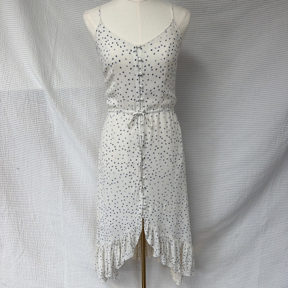 Rails Womens S Frida Ivory Speckled Dot Dress Ruffle Prairie Cottagecore Girly